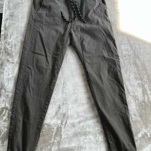 Men's Jogger Drawstring Pants in Dark Olive Brown Size Large